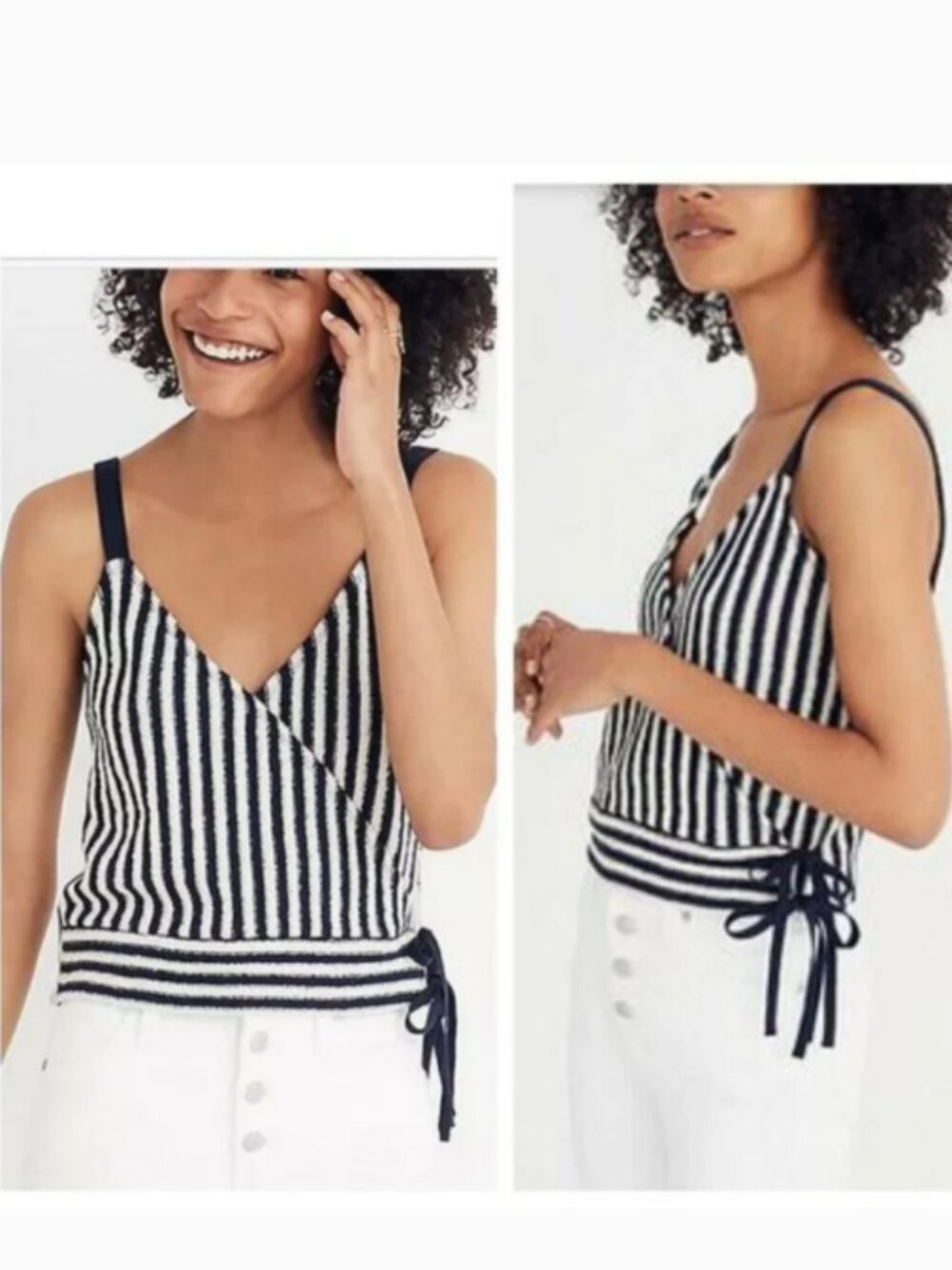 Madewell Finale Tank Top in Stripe  deep navy deep navy Size S